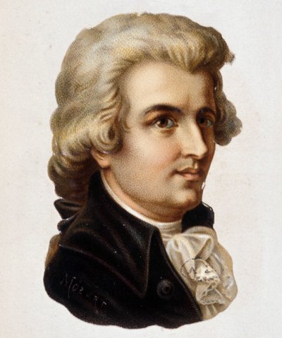 Wolfgang Amadeus Mozartin (1756-1791) muotokuva tekijältä Unknown artist