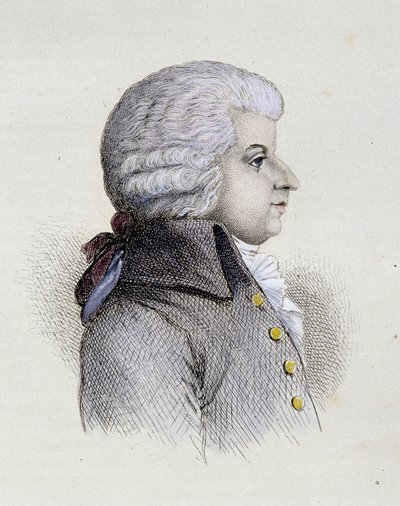 Nuoren Wolfgang Amadeus Mozartin (1756-1791) muotokuva - kaiverrus tekijältä Unknown artist