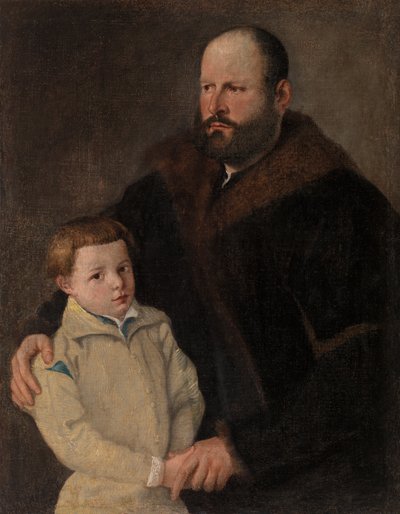 Muotokuva herrasmiehestä ja pojasta tekijältä Unknown artist