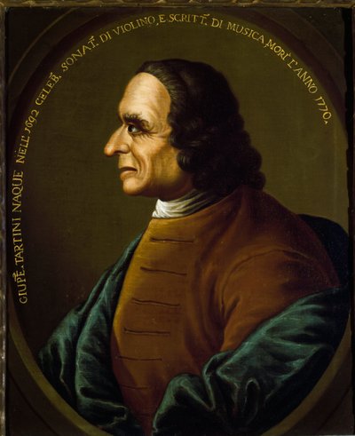 Muotokuva italialaisesta säveltäjästä ja viulisti Giuseppe Tartinista (1692-1770) Anonyymi maalaus 1700-luvulta. Bologna Civico Museo Bibliografico Musicale - Muotokuva italialaisesta säveltäjästä ja viulisti Giuseppe Tartinista (1692-1770). Anonyymi maali tekijältä Unknown artist