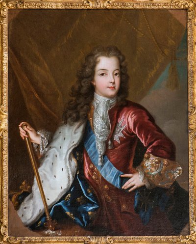 Ranskan kuninkaan Ludvig XV:n muotokuva - öljy anonyymille kankaalle 1700-luvulta - Musee de Sceaux tekijältä Unknown artist