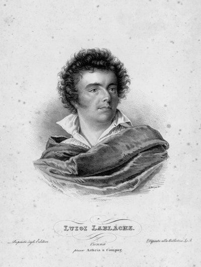 Ranskalaisen oopperalaulaja Luigi Lablachen (1794-1858) muotokuva 1800-luvun kaiverrus tekijältä Unknown artist