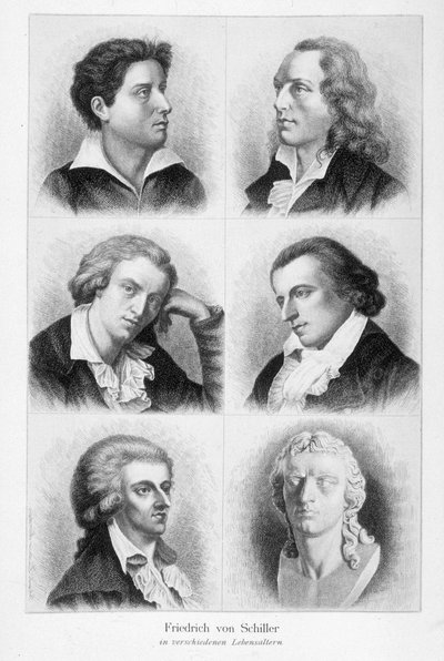 Friedrich von Schillerin (1759 - 1805) muotokuvia. tekijältä Unknown artist