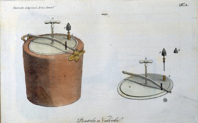 Painekattila (painekattila tai pikakattila). Levy otettu lehdestä "" Journal of Agriculture, Arts and Technics "" (Revue d