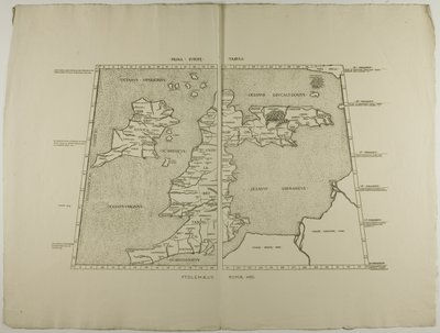 Prima Europe Tabula: Ptolemaeus Romae 1490 tekijältä Unknown artist