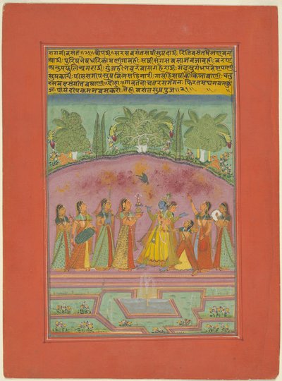Ragini Vasanta, sivu Jaipur Ragamala-sarjasta tekijältä Unknown artist
