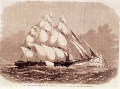 Regate Ariel- ja Taeping-leikkureiden välillä vuonna 1866. tekijältä Unknown artist