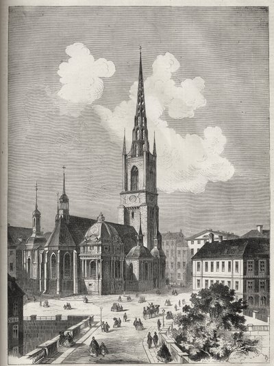 Riddarholmenin kirkko - Riddarholmin kirkko Tukholmassa - 1866 - tekijältä Unknown artist