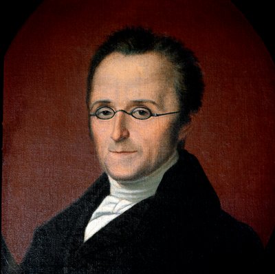 Risorgimento: "" Italian patriootin Silvio Pellicon (1789-1854) muotokuva "Nimetön maalaus 1800-luvulta Saluzzo, Museo di Casa Cavassa tekijältä Unknown artist