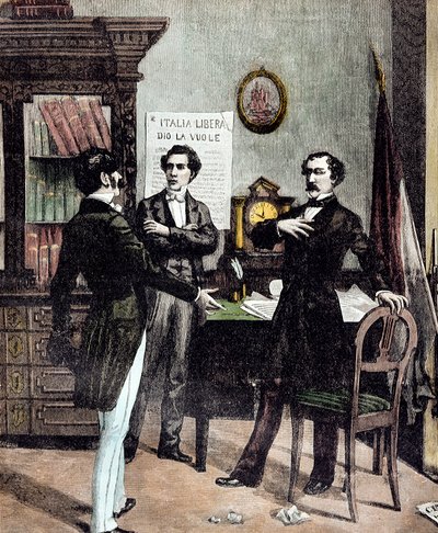 Risorgimento: Milanon viisi päivää (Cinque giornate di Milano) (18.-22. maaliskuuta 1848): tämä on yksi ensimmäisistä jaksoista vuoden 1848 vallankumouksista (osa Italian ensimmäistä itsenäisyyssotaa), jossa Milano nousi. väestö kapinallista vastaan tekijältä Unknown artist