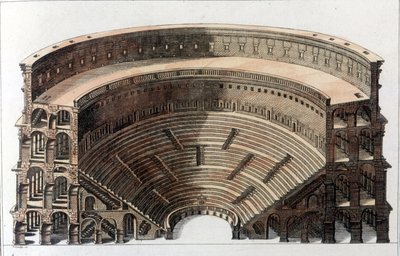 Roomalainen teatteri. Kaiverrus 1800-luvun alusta. tekijältä Unknown artist