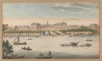 Royal Hospital Chelsea, Näkymä joelta, 1750 noin tekijältä Unknown