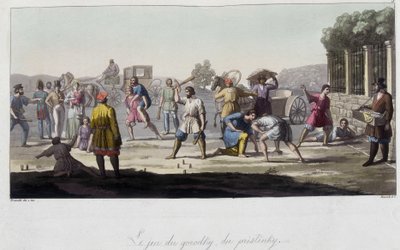 Venäjän Gorodkyn ja Pristinskyn pelit ja muut häiriötekijät, Venäjä. In"""Vanha ja moderni puku""" 1819-1820, Ferrario. tekijältä Unknown artist