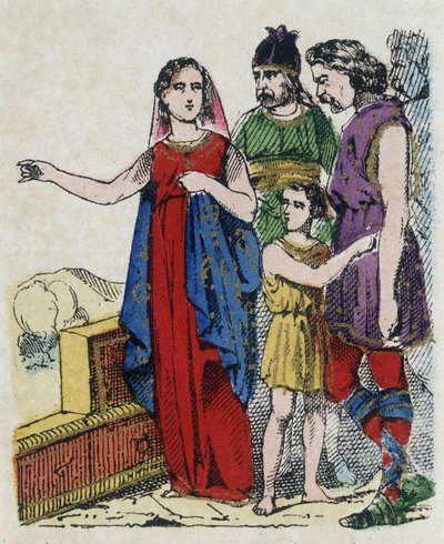 Sainte Genevieve (422-502), Pariisin suojeluspyhimys, sai pariisilaiset luopumaan kaupunkistaan, jota hunnien kuningas Attila uhkasi vuonna 451. tekijältä Unknown artist