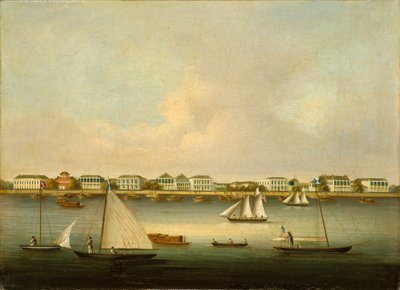 Kohtaus Yang Tse Kiang -joen suulla Woosungissa. tekijältä Unknown artist