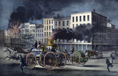 Kohtaus amerikkalaisten palomiesten arjesta tekijältä Unknown artist