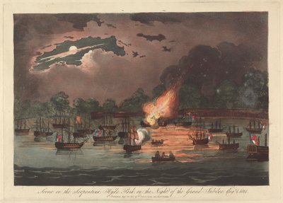 Kohtaus Serpentiinillä, Hyde Park suuren juhlavuoden yönä, 1. elokuuta 1814 tekijältä Unknown artist