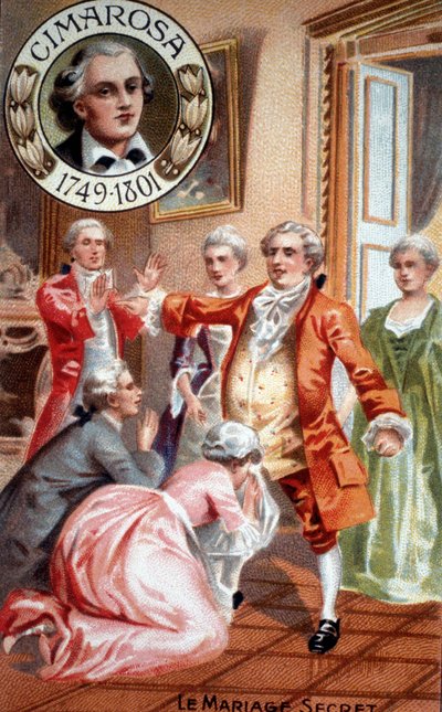 Domenico Cimarosan (1749 - 1801) salainen avioliitto. tekijältä Unknown artist