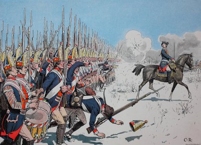Seitsemänvuotinen sota, vuosina 1756-1763, Leuthenin taistelu, 4. joulukuuta 1757, Preussin joukot tekijältä Unknown artist