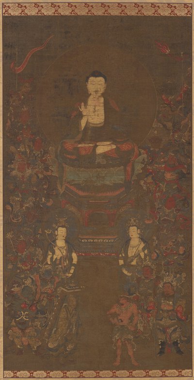 Shakyamuni kuudentoista hyväntahtoisen jumalan kanssa tekijältä Unknown artist