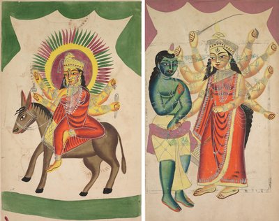 Sheetaladevi: Isorokkojumalatar (recto); Durga (käänteinen) tekijältä Unknown artist