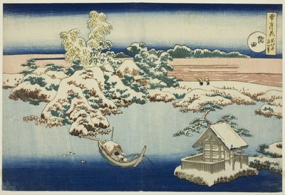 Lunta Sumida-joella, sarjasta Lumi, kuu ja kukat. tekijältä Unknown artist