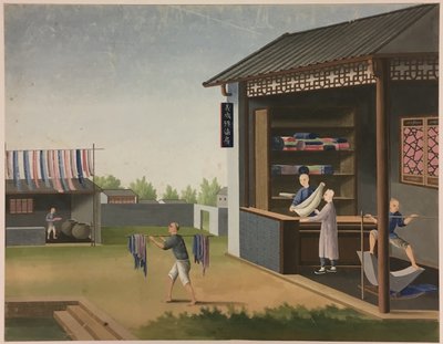 Kankaan kehrääminen, teelehtien valmistaminen, silkin valmistaminen. tekijältä Unknown artist
