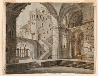 Lavasuunnittelu: Court in Gothic Castle tekijältä Unknown artist