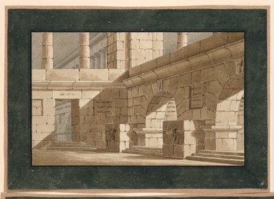 Lavasuunnittelu, Antiikkirakennuksen tuomioistuin tekijältä Unknown artist