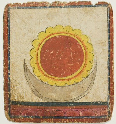 Aurinko, Kuu ja Lootus Lootuksen valtaistuimella, vihkimyskorttisarjasta (Tsakali). tekijältä Unknown artist