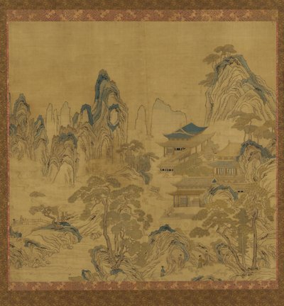 Kuvakudos: maisema - palatsi vuorten keskellä tekijältä Unknown artist