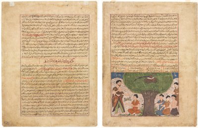 Tekstisivu, persialainen proosa (recto); Tarina Adamista rauhan hänelle, hänen pojilleen ja jälkeläisilleen (verso) tekijältä Unknown artist