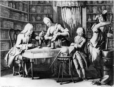 Apteekkari. 1800-luvun kaiverrus. tekijältä Unknown artist