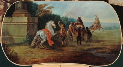 Hevosten uiminen, 1701-1800 (öljy kankaalle). tekijältä Unknown artist