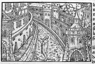 Germaaninen keisari Henrik IV (1050-1106) Canossassa. Vasemmassa yläkulmassa ovat kreivitär Mathilde Canossasta (tai kreivitär Mathilde Toscanasta) (1046 - 1115) ja paavi Gregoire VII (1015/20 - 1085), jotka olivat turvanneet linnaan. Johann Stumin mukaan tekijältä Unknown artist