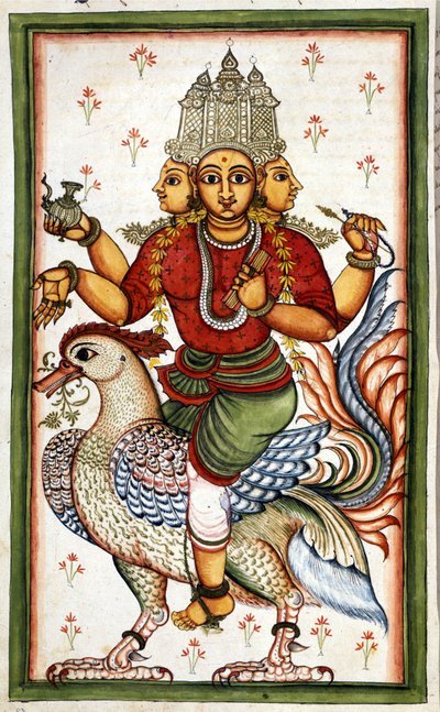 Hindujumala Brahma Sivu otettu käsikirjoituksesta (ms.8300) "Mogolin historia" (Moghul tai Moghol), kirjoittanut Stefano Nivibus Cardeira. 1700-luvulla. Bibloteca marciana, Venetsia tekijältä Unknown artist