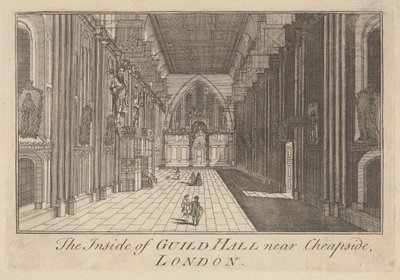 The Inside of Guild Hall lähellä Cheapsidea, Lontoo tekijältä Unknown artist