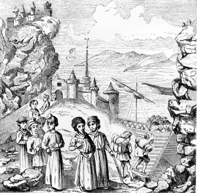 Juutalaiset metsästivät Espanjasta. Jäljennös 1600-luvun alun kaiverruksesta. tekijältä Unknown artist