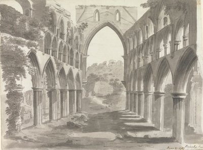 Rievaulx Abbeyn nave, Yorkshire tekijältä Unknown artist