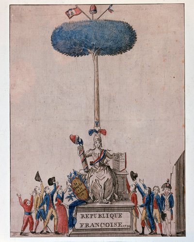 Kansa on suvereeni - allegoria Ranskan tasavallasta ja vapauden puu tekijältä Unknown artist