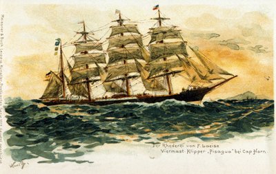 Pisagua-leike Cape Hornissa. 1800-luvun kuvitus tekijältä Unknown artist