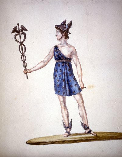 Roomalainen jumala Mercury tai Hermes kreikkalaisten keskuudessa. tekijältä Unknown artist