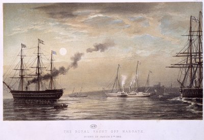 Kuninkaallinen jahti Margatella: Englannin kuninkaallinen huvijahti, yhtenä yönä maaliskuussa 1863. tekijältä Unknown artist