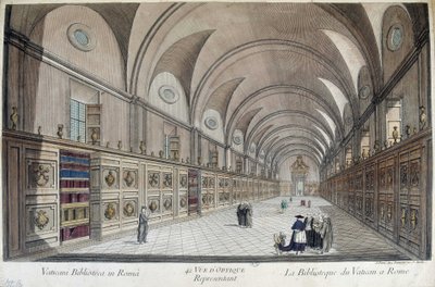 Vatikaanin Bibliotheque (Apostolinen Bibliotheque) Roomassa, kaiverrus tekijältä Unknown artist