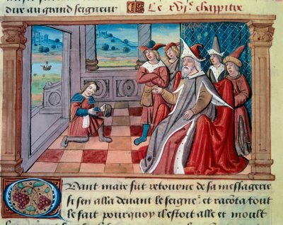 Venetsialainen navigaattori Marco Polo (1254-1324) suuren Qubilain edessä (Kubilai-khan, Mongolian Yuan-dynastian ensimmäinen keisari (1215-1294). maailma", "" Miljoona") Marco Polo (1254) tekijältä Unknown artist