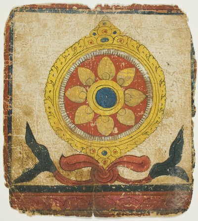 Lain pyörä (Dharmachakra), vihkimiskorttisarjasta (Tsakali). tekijältä Unknown artist