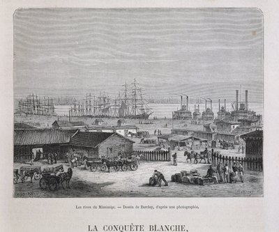 Mississippin rannat - kirjassa "" Le tour du monde"", 2. sem. 1876 tekijältä Unknown artist