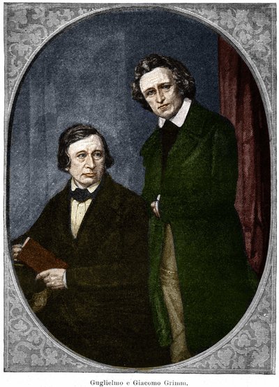 Veljekset Jakob (1785-1863) ja Wilhelm (1786-1859) Grimm, saksalaiset kirjailijat. tekijältä Unknown artist