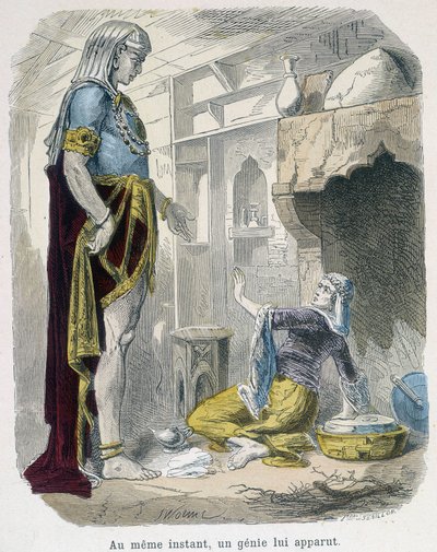 Nero lampusta - teoksessa ""Tuhat ja yksi yö"" Bondet, toim. Guerin tekijältä Unknown artist