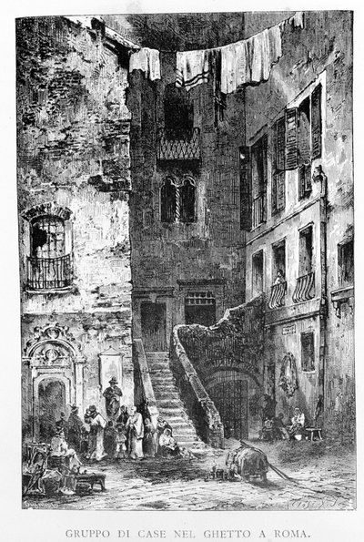 Rooman ghetto 1800-luvulla. tekijältä Unknown artist